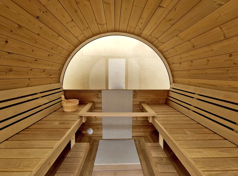 8 Foot Scenic View Sauna Interior